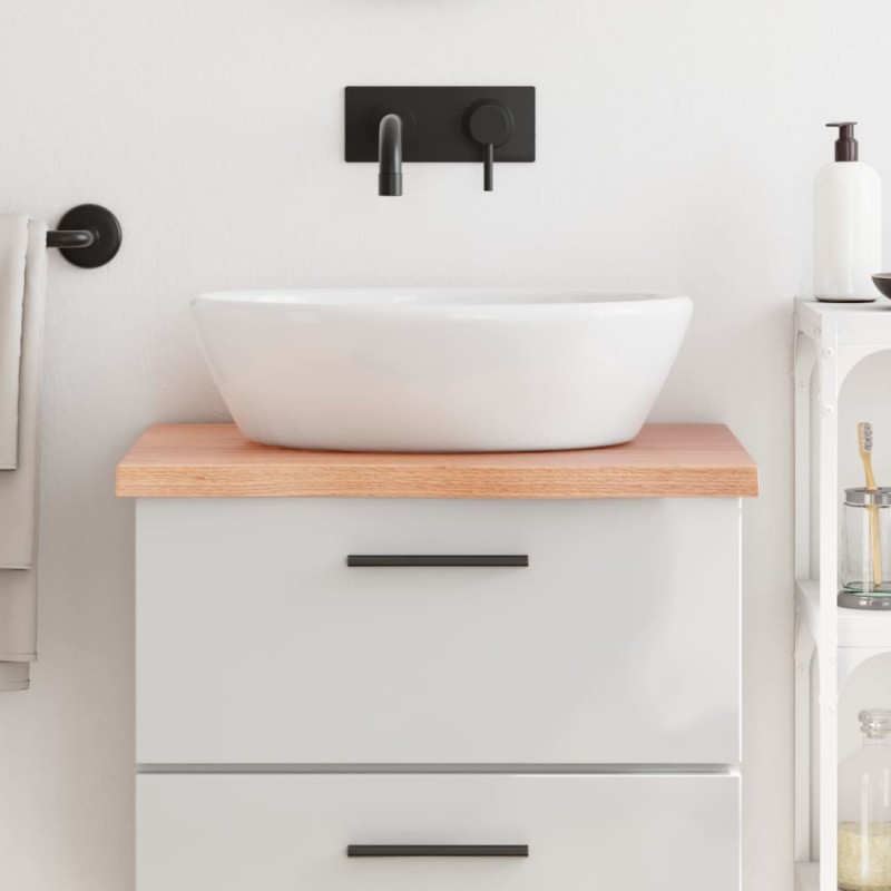 vidaXL Encimera baño madera maciza tratada marrón claro 60x60x(2-4) cm vidaXL Encimera baño madera maciza tratada marrón claro 60x60x(2-4) cm