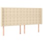 vidaXL Cama box spring colchón y luces LED tela crema 160x200 cm
