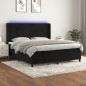 vidaXL Cama box spring colchón y LED terciopelo negro 160x200 cm vidaXL Cama box spring colchón y LED terciopelo negro 160x200 cm
