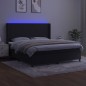 vidaXL Cama box spring colchón y LED terciopelo negro 160x200 cm vidaXL Cama box spring colchón y LED terciopelo negro 160x200 cm