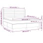 vidaXL Cama box spring colchón y LED terciopelo gris claro 160x200 cm 