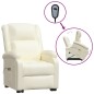 vidaXL Sillón de masaje elevable cuero sintético crema