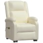 vidaXL Sillón de masaje elevable cuero sintético crema