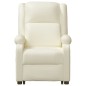 vidaXL Sillón de masaje elevable cuero sintético crema