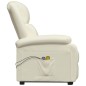 vidaXL Sillón de masaje elevable cuero sintético crema
