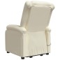 vidaXL Sillón de masaje elevable cuero sintético crema