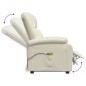 vidaXL Sillón de masaje elevable cuero sintético crema