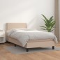 vidaXL Cama box spring con colchón cuero sintético capuchino 90x190 cm vidaXL Cama box spring con colchón cuero sintético capuchino 90x190 cm