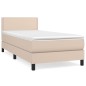 vidaXL Cama box spring con colchón cuero sintético capuchino 90x190 cm vidaXL Cama box spring con colchón cuero sintético capuchino 90x190 cm