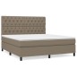 vidaXL Cama box spring con colchón tela gris taupe 160x200 cm vidaXL Cama box spring con colchón tela gris taupe 160x200 cm