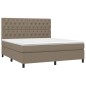 vidaXL Cama box spring con colchón tela gris taupe 160x200 cm vidaXL Cama box spring con colchón tela gris taupe 160x200 cm