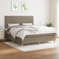 vidaXL Cama box spring con colchón tela gris taupe 180x200 cm vidaXL Cama box spring con colchón tela gris taupe 180x200 cm