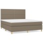 vidaXL Cama box spring con colchón tela gris taupe 180x200 cm vidaXL Cama box spring con colchón tela gris taupe 180x200 cm