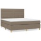 vidaXL Cama box spring con colchón tela gris taupe 160x200 cm vidaXL Cama box spring con colchón tela gris taupe 160x200 cm