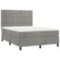 vidaXL Cama box spring con colchón terciopelo gris claro 140x200 cm vidaXL Cama box spring con colchón terciopelo gris claro 140x200 cm