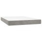 vidaXL Cama box spring con colchón terciopelo gris claro 140x200 cm vidaXL Cama box spring con colchón terciopelo gris claro 140x200 cm