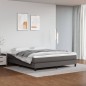 vidaXL Cama box spring con colchón cuero sintético gris 180x200 cm vidaXL Cama box spring con colchón cuero sintético gris 180x200 cm
