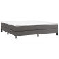 vidaXL Cama box spring con colchón cuero sintético gris 180x200 cm vidaXL Cama box spring con colchón cuero sintético gris 180x200 cm