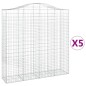 vidaXL Cestas de gaviones 5 uds forma de arco hierro 200x50x200/220 cm vidaXL Cestas de gaviones 5 uds forma de arco hierro 200x50x200/220 cm
