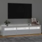 vidaXL Mueble de TV con luces LED blanco brillante 180x35x40 cm vidaXL Mueble de TV con luces LED blanco brillante 180x35x40 cm