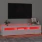 vidaXL Mueble de TV con luces LED blanco brillante 180x35x40 cm vidaXL Mueble de TV con luces LED blanco brillante 180x35x40 cm