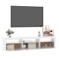 vidaXL Mueble de TV con luces LED blanco brillante 180x35x40 cm vidaXL Mueble de TV con luces LED blanco brillante 180x35x40 cm