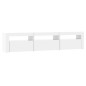 vidaXL Mueble de TV con luces LED blanco brillante 180x35x40 cm vidaXL Mueble de TV con luces LED blanco brillante 180x35x40 cm