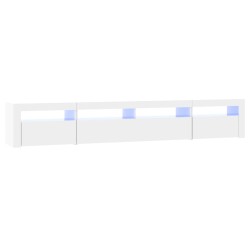 vidaXL Mueble de TV con luces LED blanco brillante 240x35x40 cm