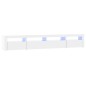 vidaXL Mueble de TV con luces LED blanco brillante 240x35x40 cm