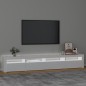 vidaXL Mueble de TV con luces LED blanco brillante 240x35x40 cm