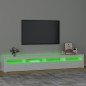 vidaXL Mueble de TV con luces LED blanco brillante 240x35x40 cm