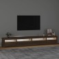 vidaXL Mueble de TV con luces LED roble marrón 270x35x40 cm
