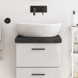vidaXL Encimera baño madera maciza tratada gris oscuro 40x30x(2-6) cm