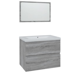 vidaXL Set de muebles de baño madera contrachapada gris Sonoma