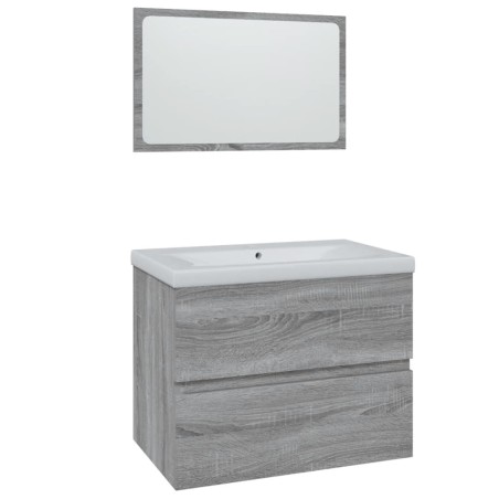 vidaXL Set de muebles de baño madera contrachapada gris Sonoma