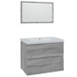 vidaXL Set de muebles de baño madera contrachapada gris Sonoma vidaXL Set de muebles de baño madera contrachapada gris Sonoma