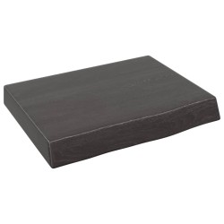 vidaXL Encimera baño madera maciza tratada gris oscuro 40x30x(2-6) cm