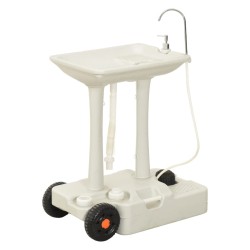 vidaXL Juego de lavabo y depósito de agua portátil para camping
