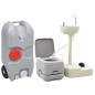 vidaXL Juego inodoro con lavabo y depósito agua portátil para camping vidaXL Juego inodoro con lavabo y depósito agua portátil para camping