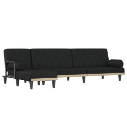 vidaXL Sofá cama en forma de L tela negro 260x140x70 cm