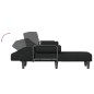 vidaXL Sofá cama en forma de L tela negro 260x140x70 cm vidaXL Sofá cama en forma de L tela negro 260x140x70 cm