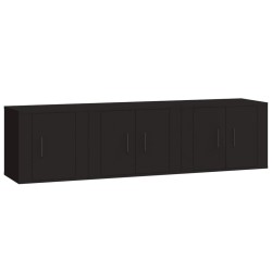 vidaXL Set de muebles para TV 3 piezas madera contrachapada negro