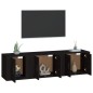 vidaXL Set de muebles para TV 3 piezas madera contrachapada negro
