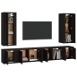 vidaXL Set de muebles para TV 6 piezas madera contrachapada negro vidaXL Set de muebles para TV 6 piezas madera contrachapada negro