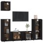 vidaXL Set de muebles para TV 5 piezas madera contrachapada negro vidaXL Set de muebles para TV 5 piezas madera contrachapada negro