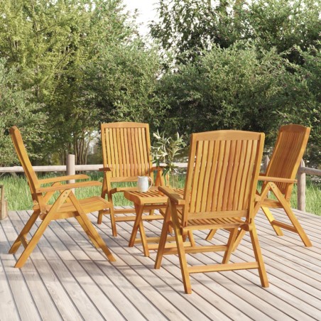 vidaXL Juego de muebles de jardín 5 piezas madera maciza teca 