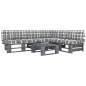 vidaXL Muebles de palets 4 pzas y cojines madera pino impregnada gris vidaXL Muebles de palets 4 pzas y cojines madera pino impregnada gris