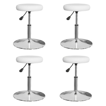 vidaXL Sillas de comedor 4 unidades cuero sintético blanco