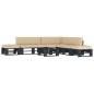 vidaXL Muebles de palés 6 pzas y cojines madera pino impregnada negro vidaXL Muebles de palés 6 pzas y cojines madera pino impregnada negro