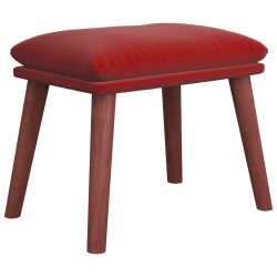 vidaXL Reposapiés de terciopelo rojo vino tinto 45x29,5x35 cm